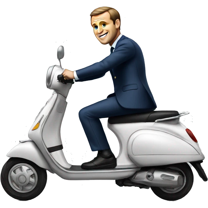 Macron on a scooter  emoji