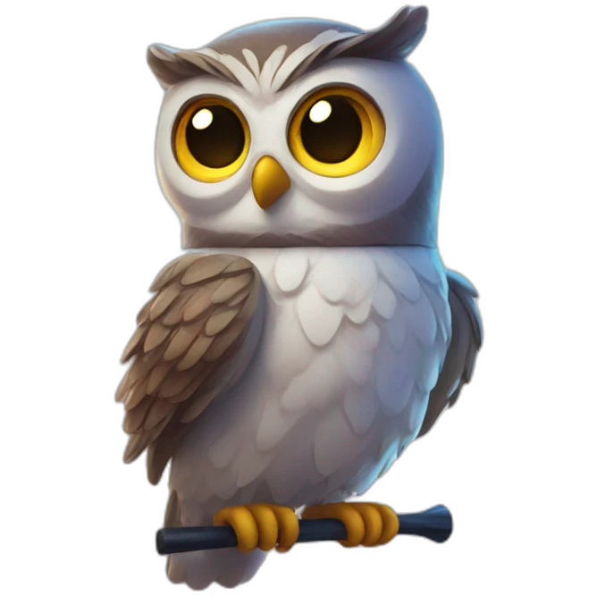 Owl with a magic wand emoji