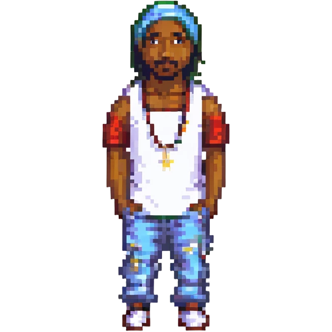 2Pac в полный рост, no background emoji