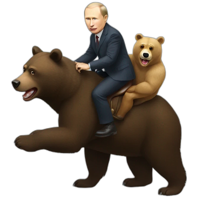 Putin riding a bear emoji