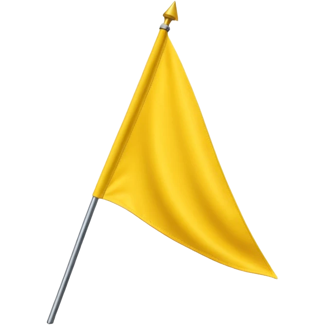 Make a yellow colour triangular flag spreading upward emoji
