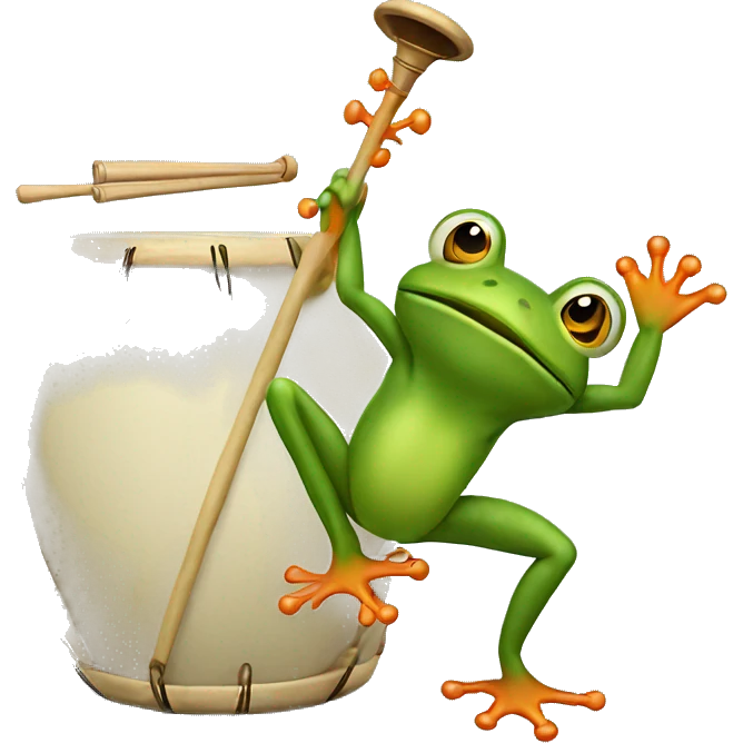 Frog playing bonjo emoji
