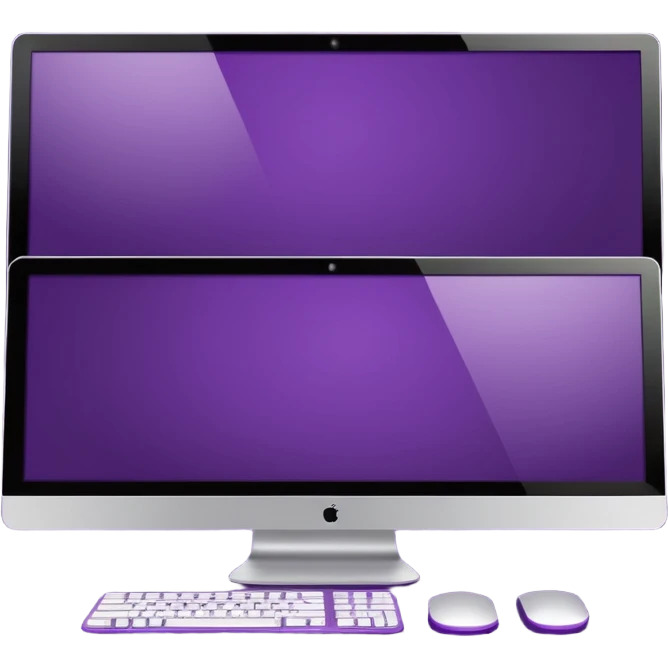 3 dark purple wide screen monitors emoji