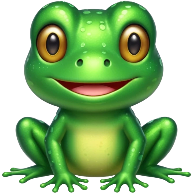 Glitter Green Frog chibi emoji