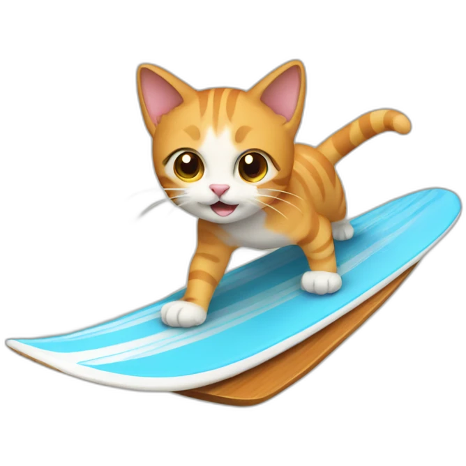 Cat surfing emoji