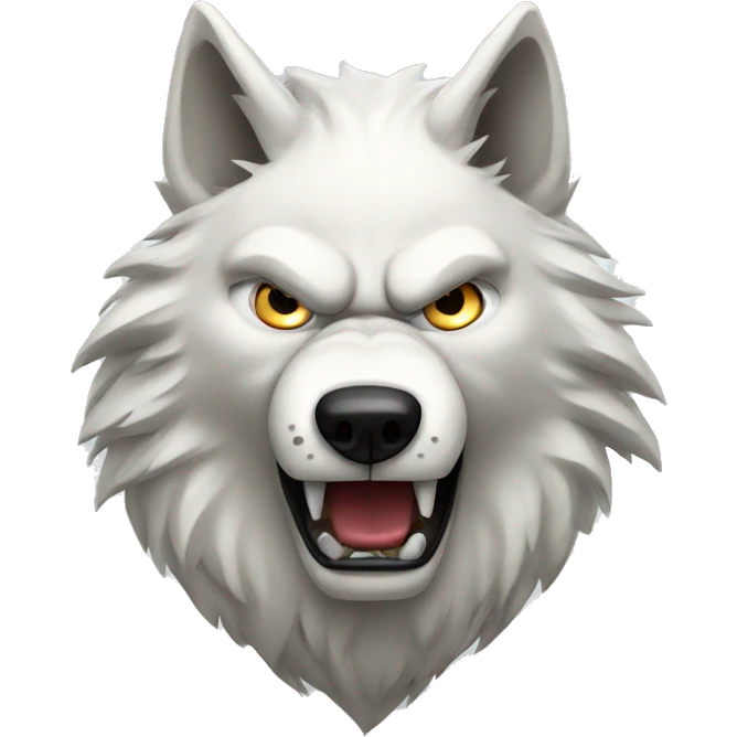 angry white wolf emoji