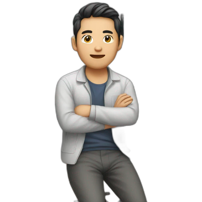 asian male developer with mac emoji