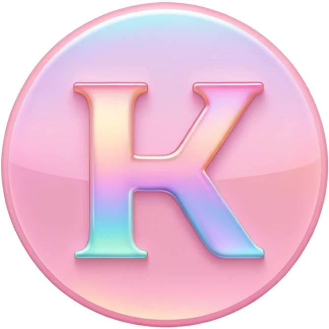 Iridescent pastel pink Font setting icon with letter  emoji