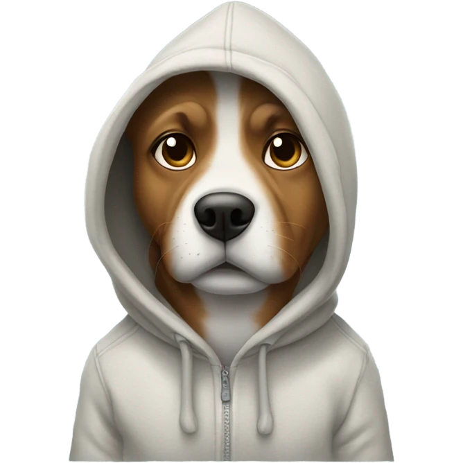 Dog wearing a hoodie emoji