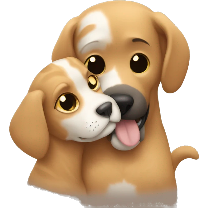 Cat and dog hugging each other emoji