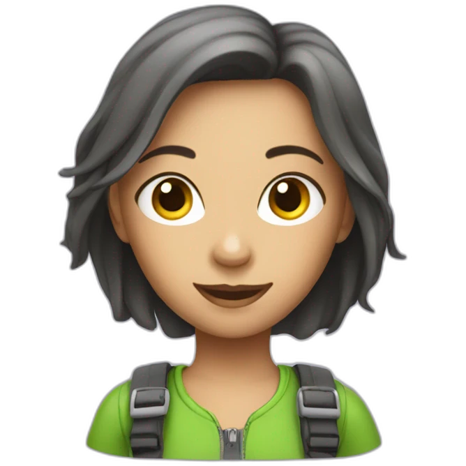 A girl in parachute emoji