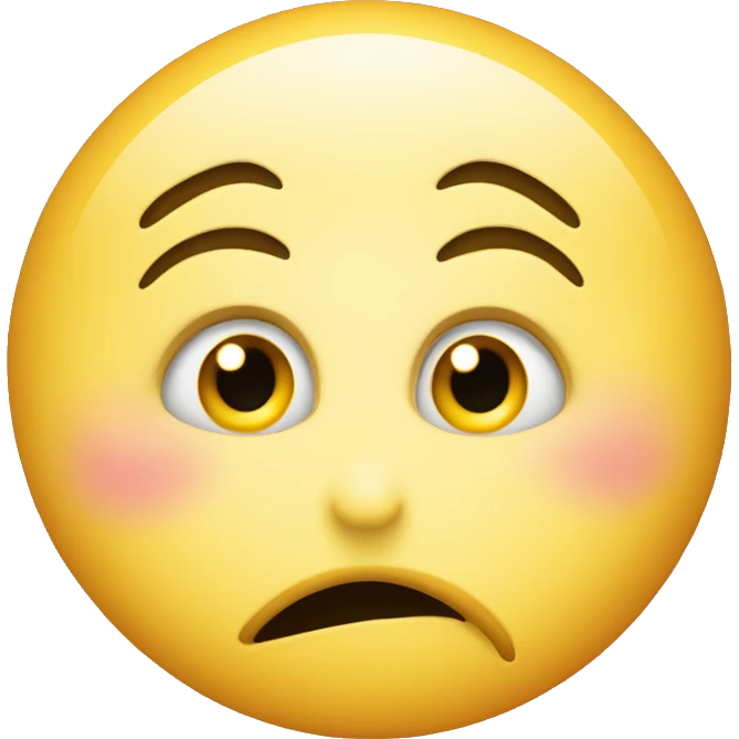 Shocked puckered-lip yellow circle emoji face with widened eyes looking one side  emoji