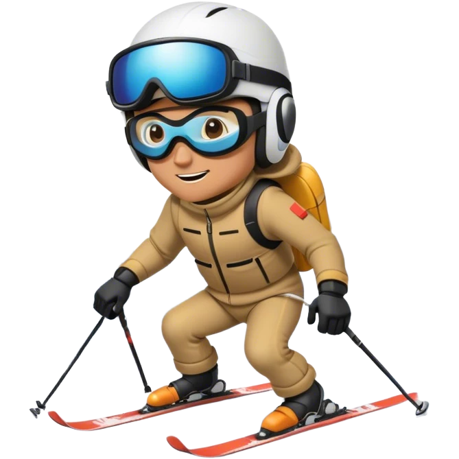 Man skiing with Music emoji