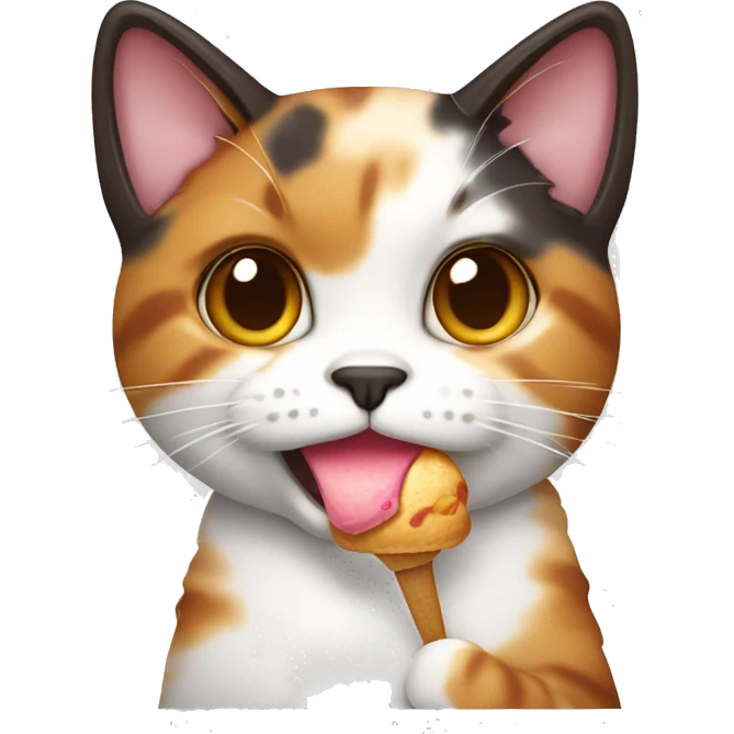 calico cat with icecream  emoji