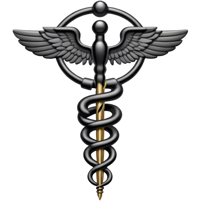black medical symbol caduceus  emoji