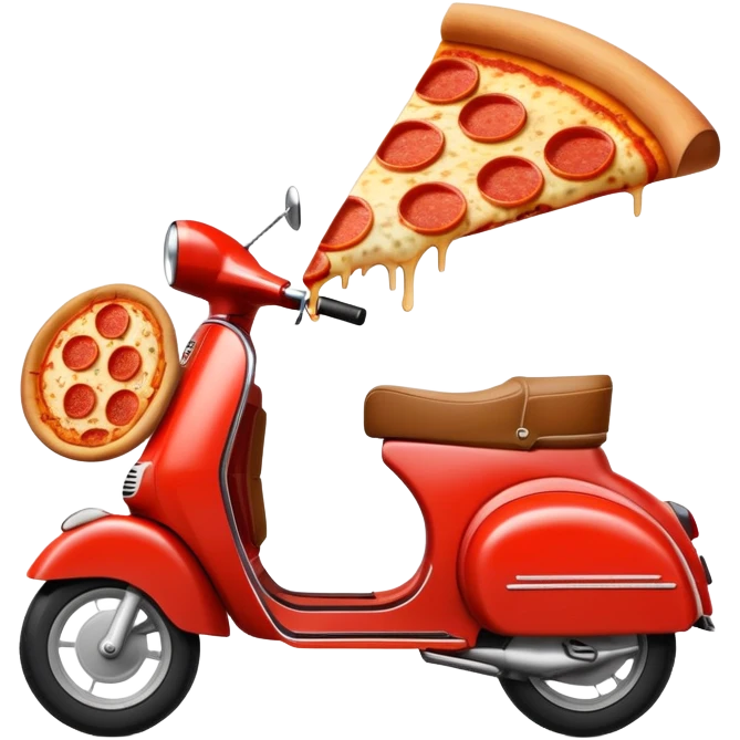 Slice of pizza riding a Vespa  emoji