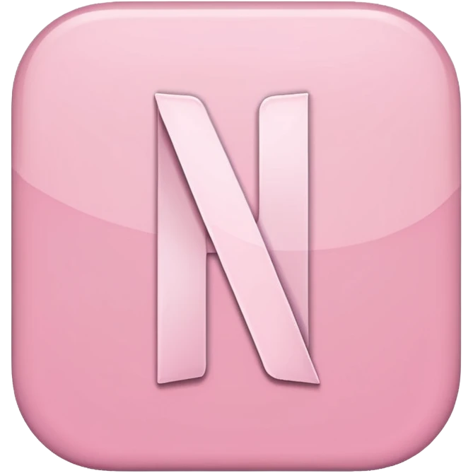 Netflix aesthetic "N" logo in pastel pink emoji