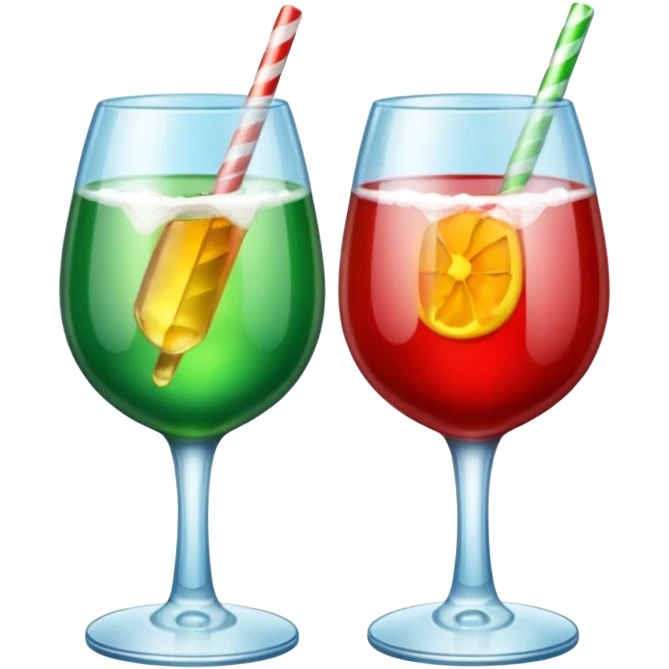 Dos copas con colores navideños brindando emoji