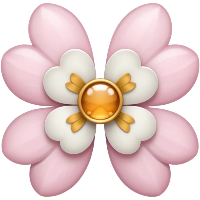 white sakura flower with a bow and keyhole center emoji