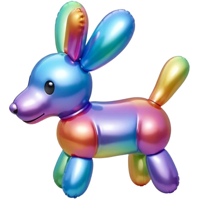 Iridescent balloon animal emoji