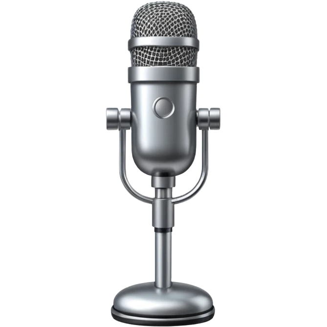 studio microphone emoji with a stand emoji