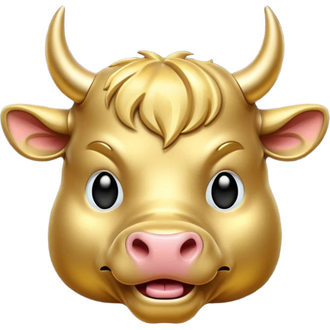 bull gold emodji vector emoji
