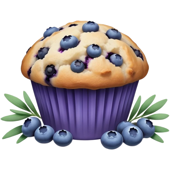 Blueberry muffin with lavender sprigs in it emoji