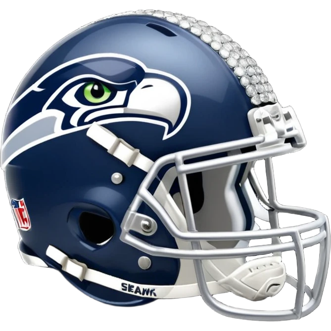 NFL Seahawks logo helmut with diamonds bling  emoji