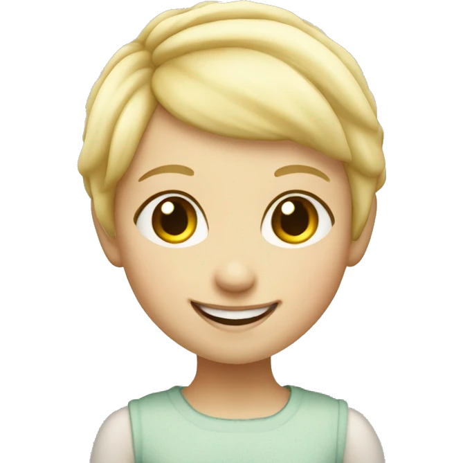 Blonde micro pixie girl smiling emoji