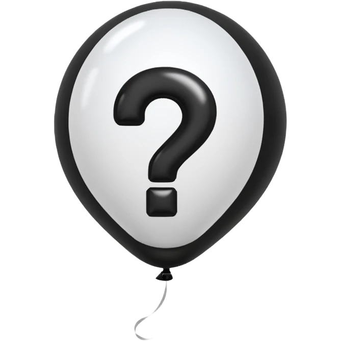 White balloon with a black question mark on it emoji