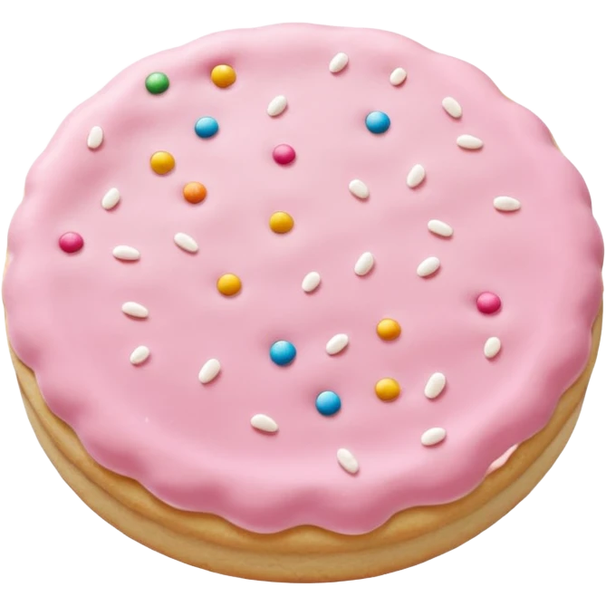 Soft pink frosted sugar cookie emoji