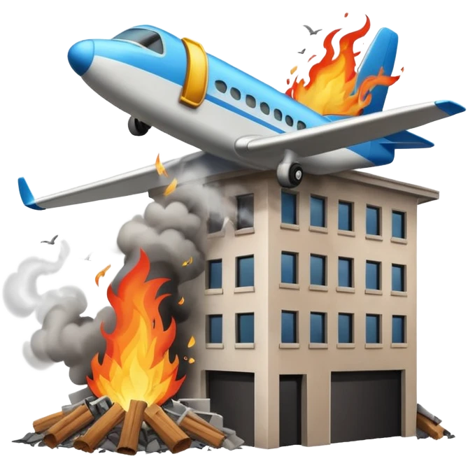Plane hitting a building emoji