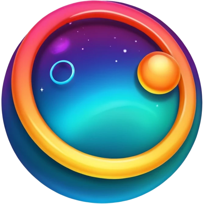 gradient planet planet with ring, glowing emoji