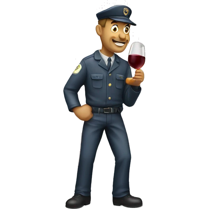 Drunken postman leaning against mailbox with wine decanter emoji