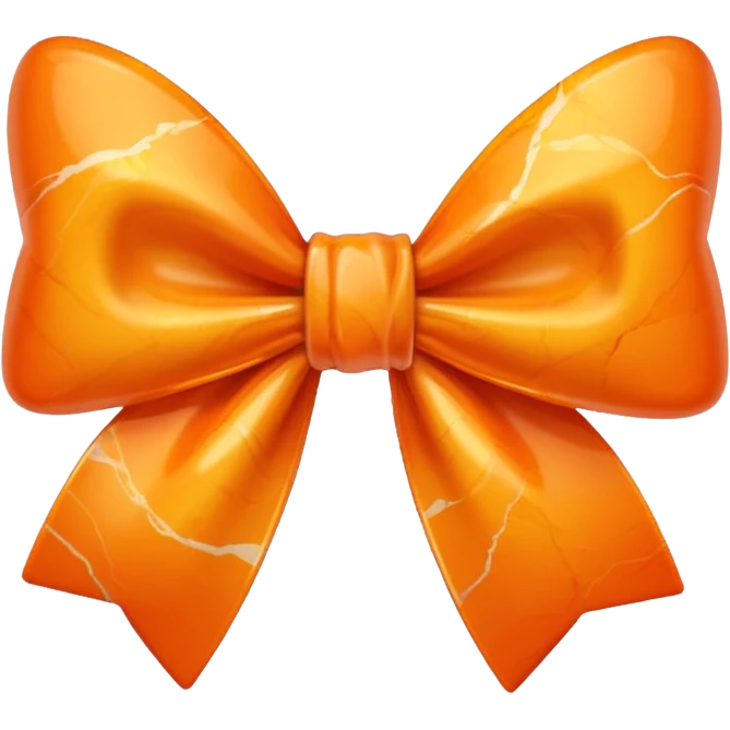 marble orange bow emoji