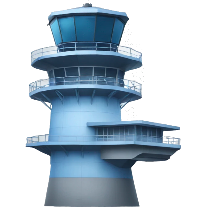 blue control tower emoji