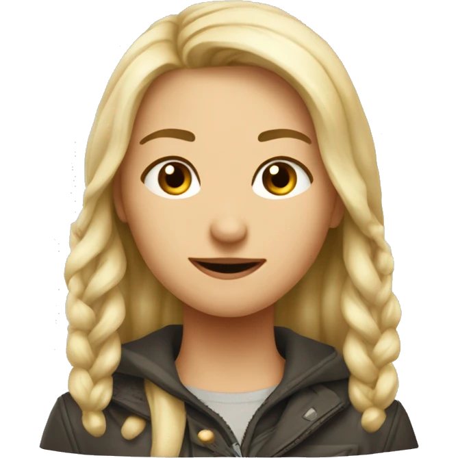 Девочка с блондом пьёт кофе emoji