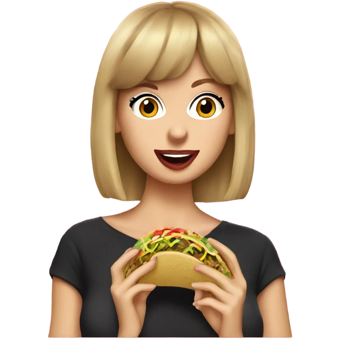 Taylor swift eating a taco emoji