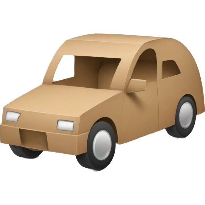 Streamlined Cardboard car emoji