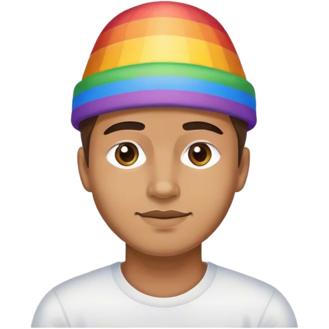带着彩虹帽子的男人 emoji