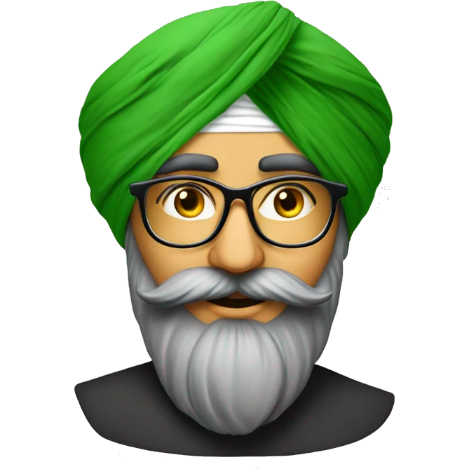 Sardar ji in turban wit cool glass  emoji
