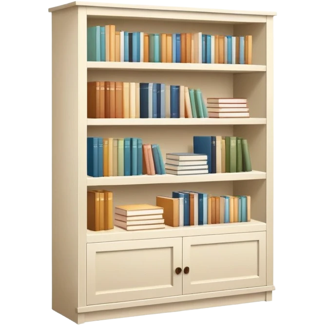 IKEA bookcase filled with neutral-colored books  emoji
