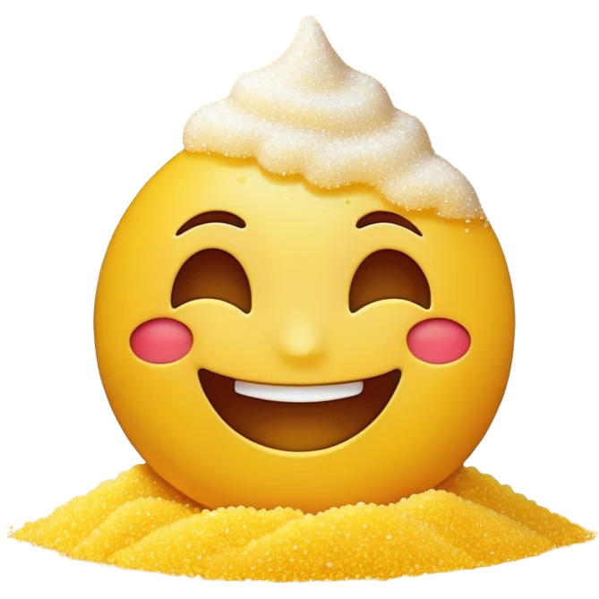 Smile face emoji with sugar in front of it emoji