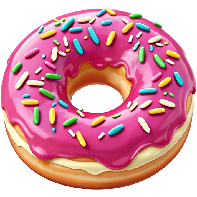 Pink cream donut emoji