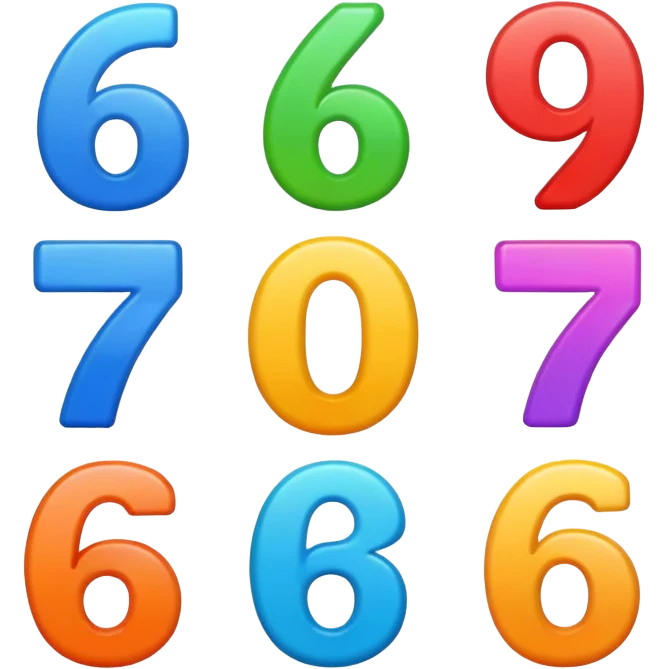 6 with 7 emoji