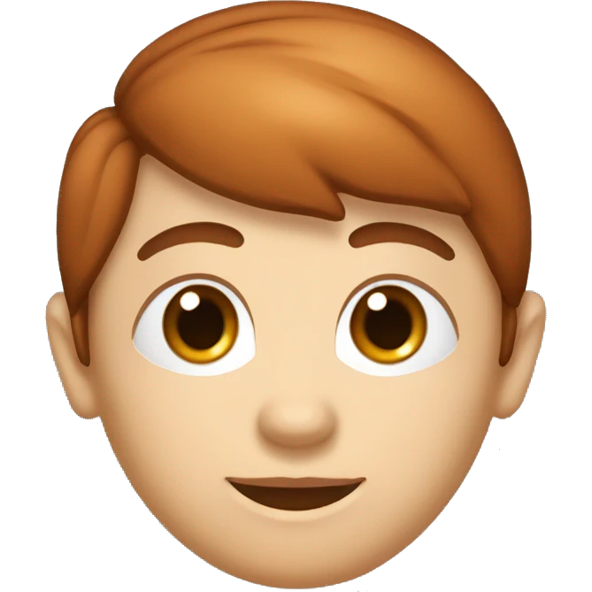 Crea un avatar de medio cuerpo de un nutricionista pelirrojo con ojos grandes y de color marrón rron, cara fina, pelo corto, empieza por ahí y vamos refinando el resultado  emoji