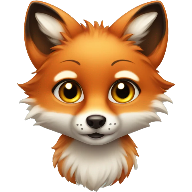 Cute fox with lashes emoji