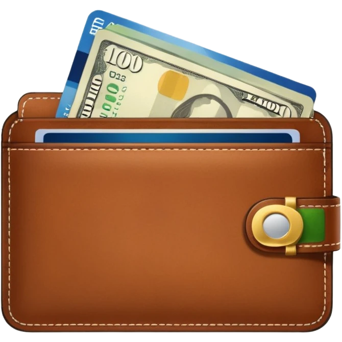 portefeuille avec billet et carte bancaire emoji