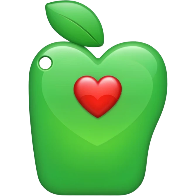 green iphone heart emoji