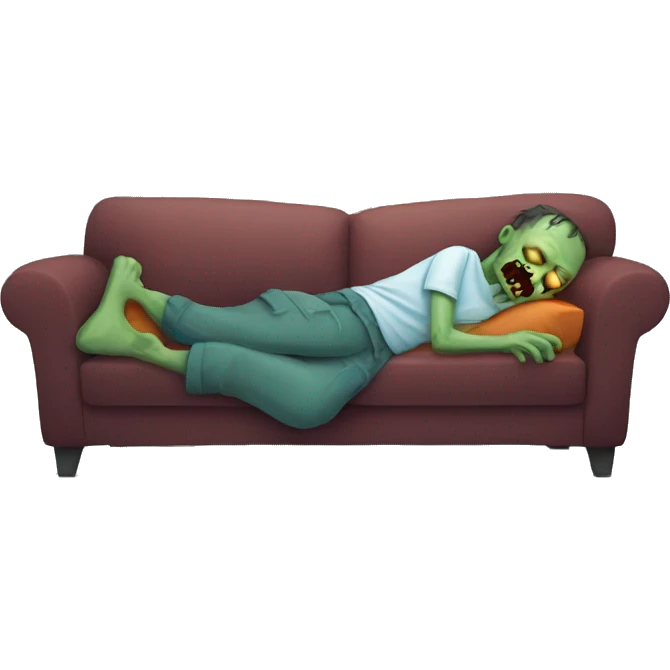 zombie sleeping on the couch emoji